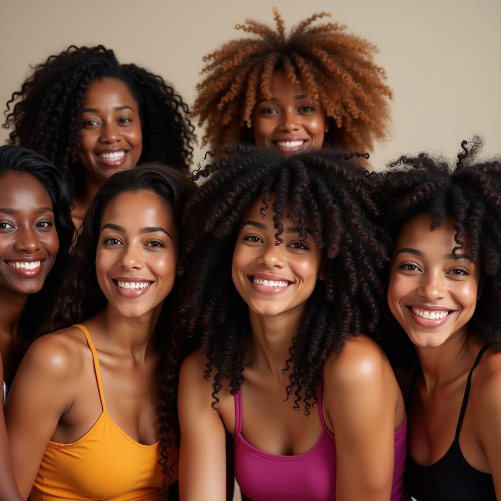 African American Women with Long, Natural Hairstyles