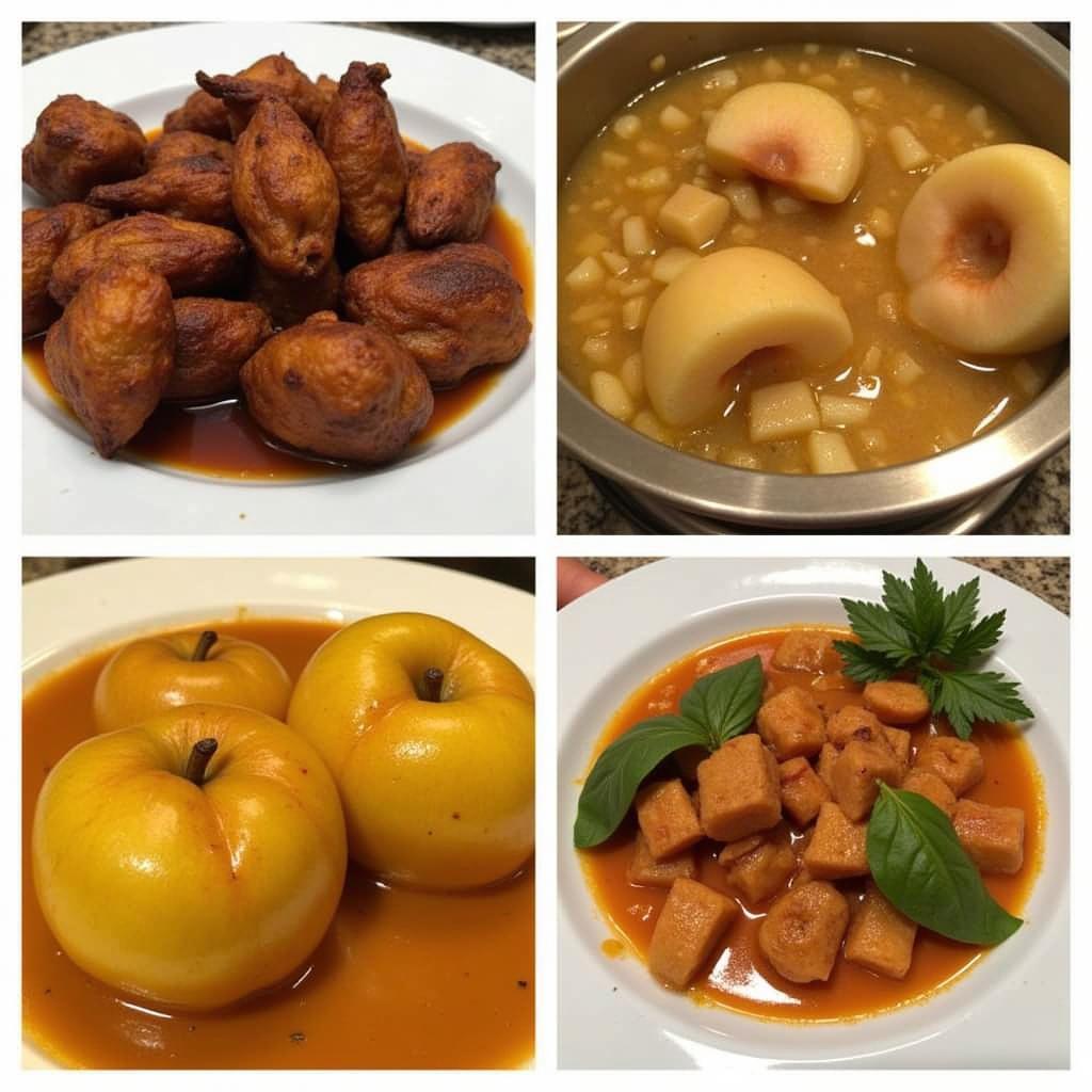 Various African Apple dishes showcasing its culinary versatility