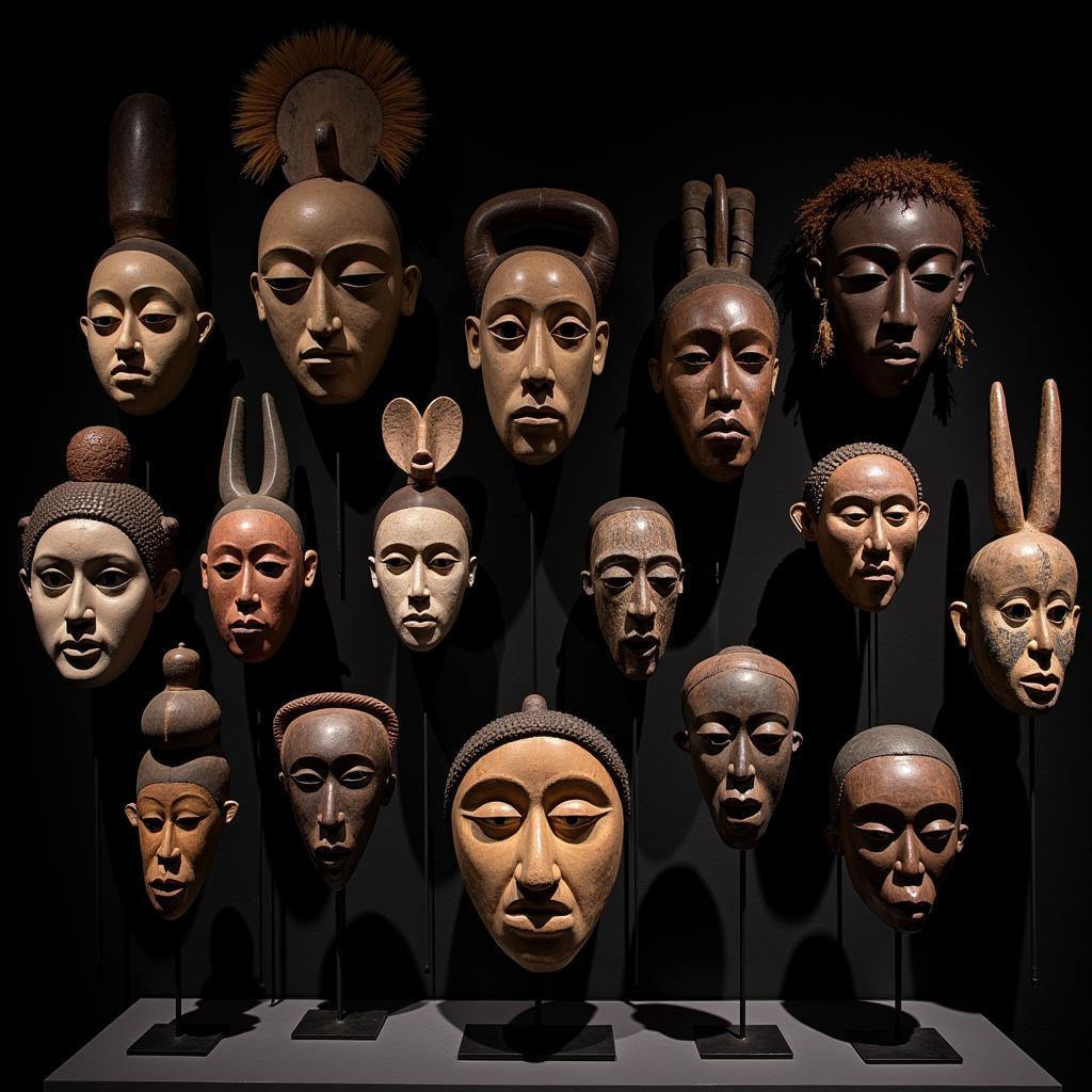 African Mask Display at 2018 London Exhibition