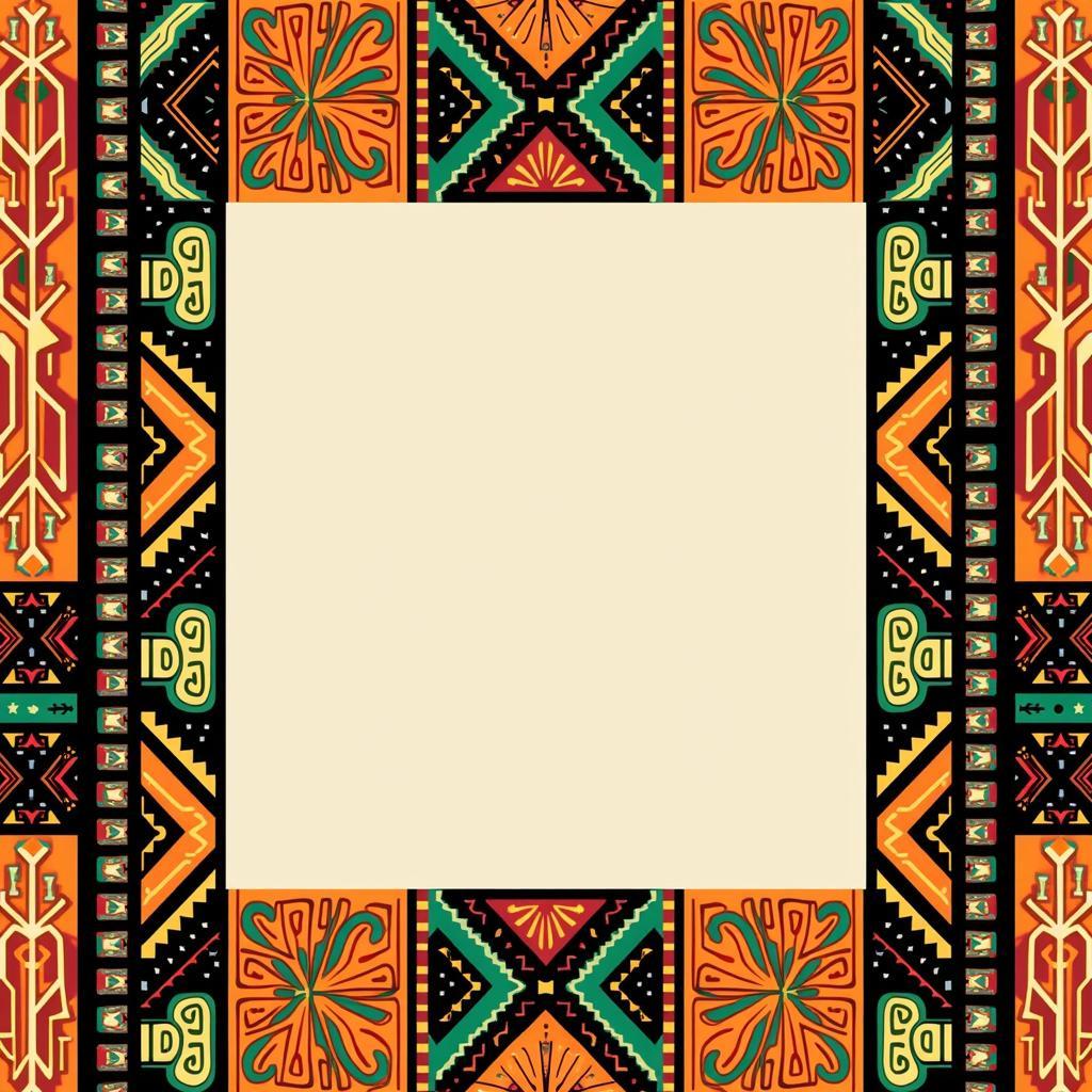 African B284BE Colour Rectangular Design