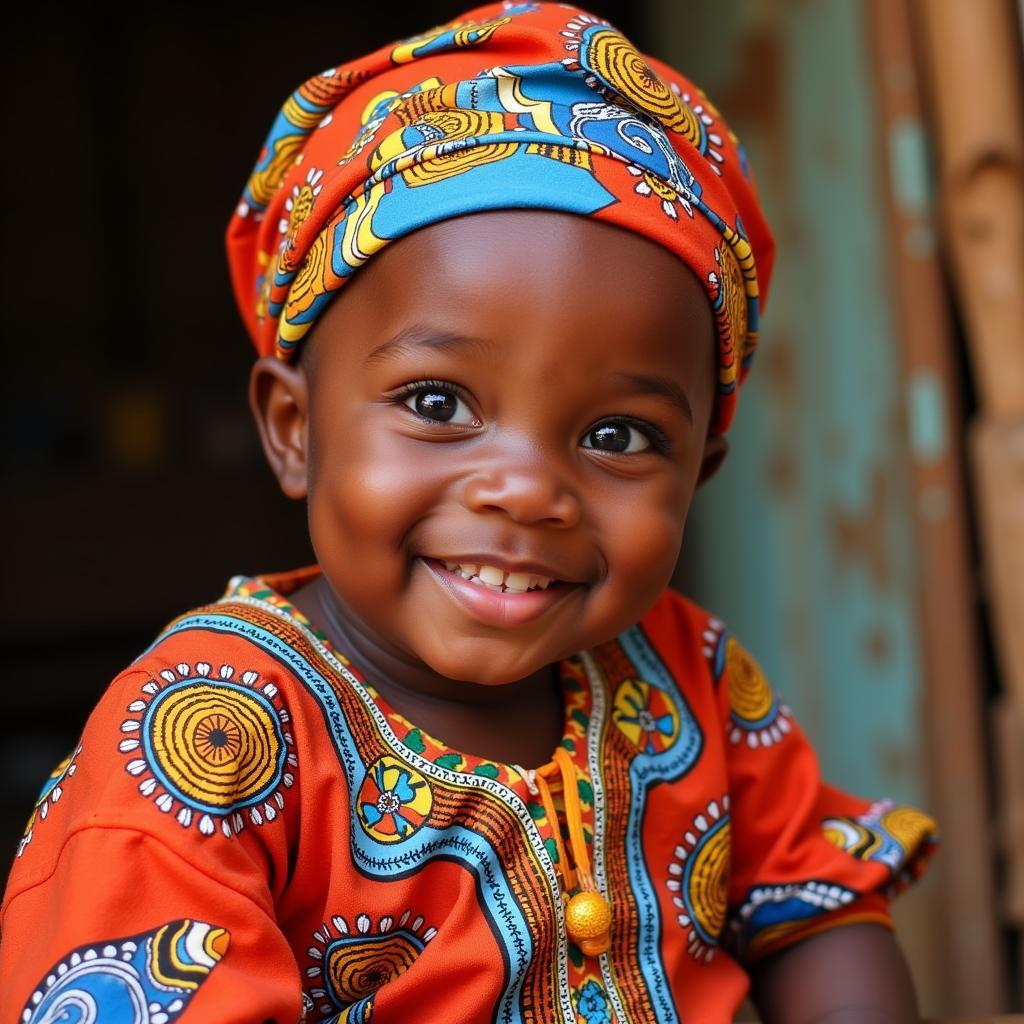 African Baby in Traditional Attire