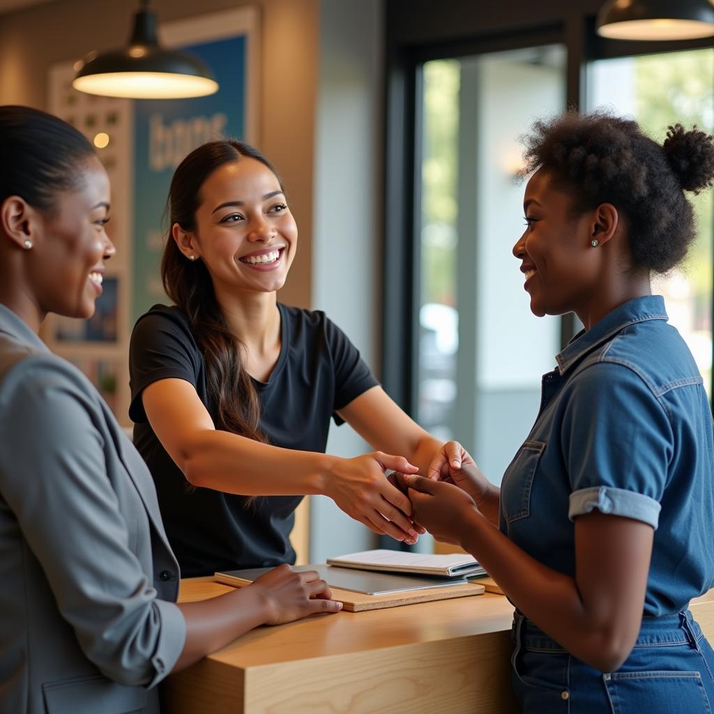 Customer Service at an African Bank Branch