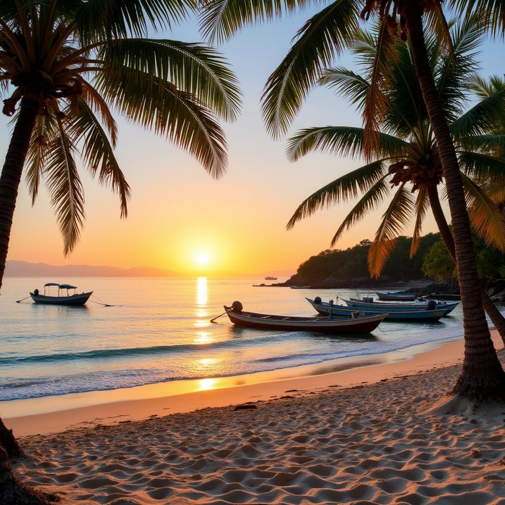 African Beach Sunset Landscape