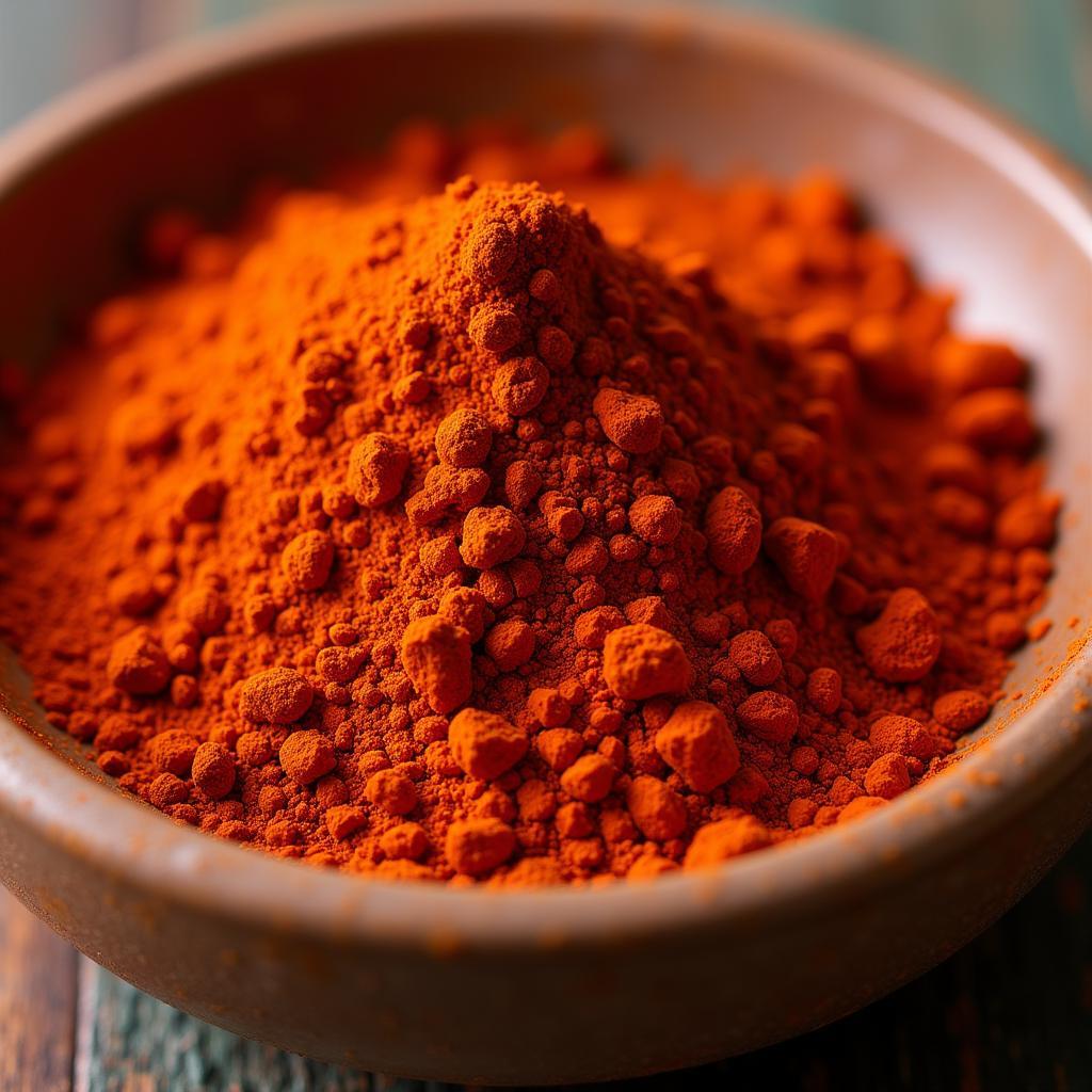 African Bird's Eye Chili Powder in a Bowl