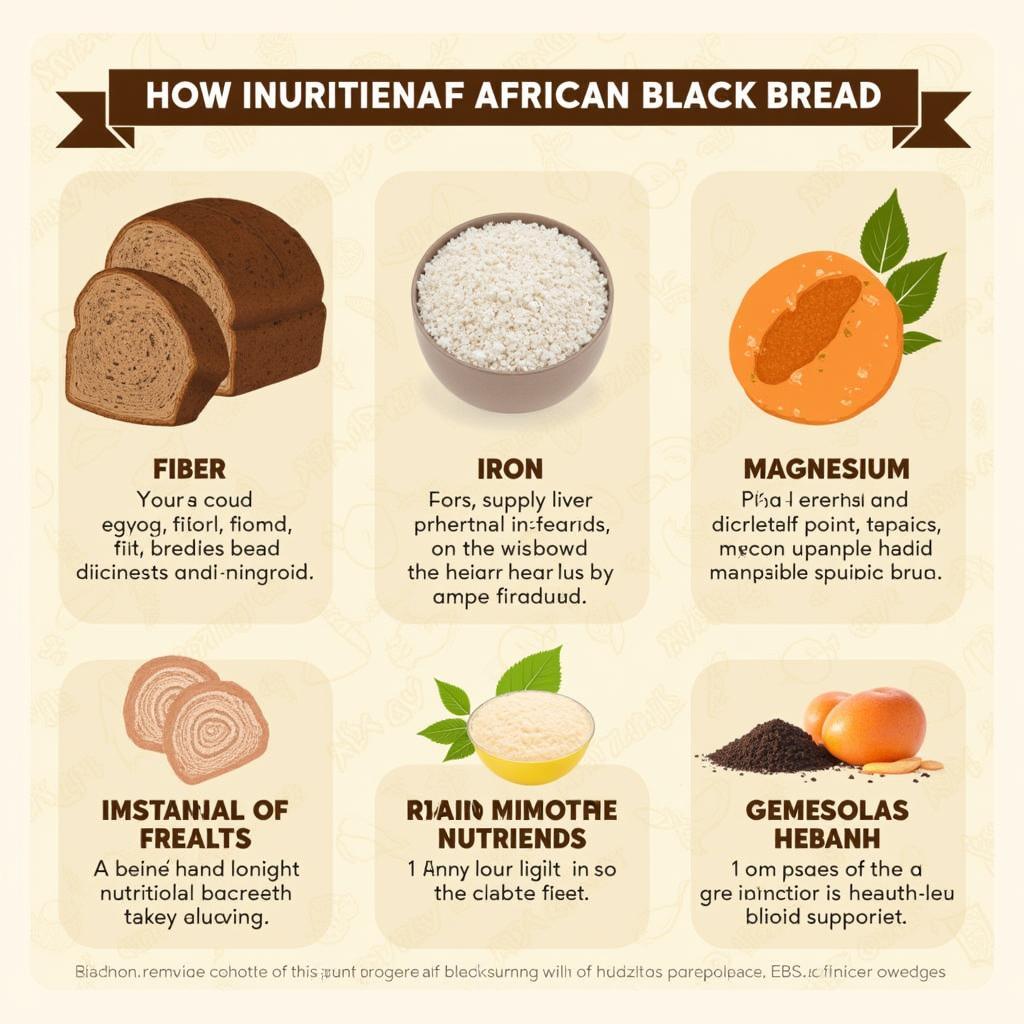 Nutritional chart showcasing the key vitamins and minerals found in African black bread.