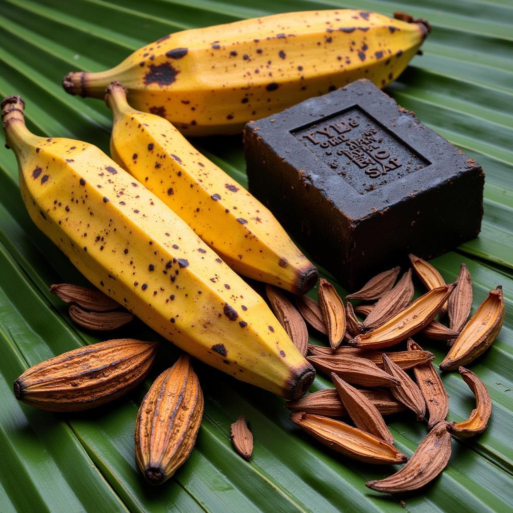 African Black Soap Key Ingredients: Plantain, Cocoa, Palm