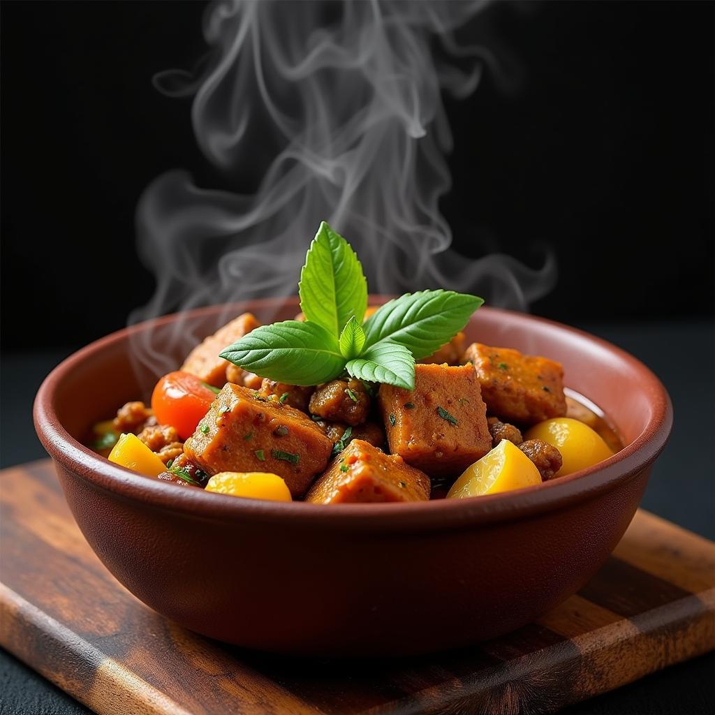 African Blue Basil Kasar in a Traditional Stew