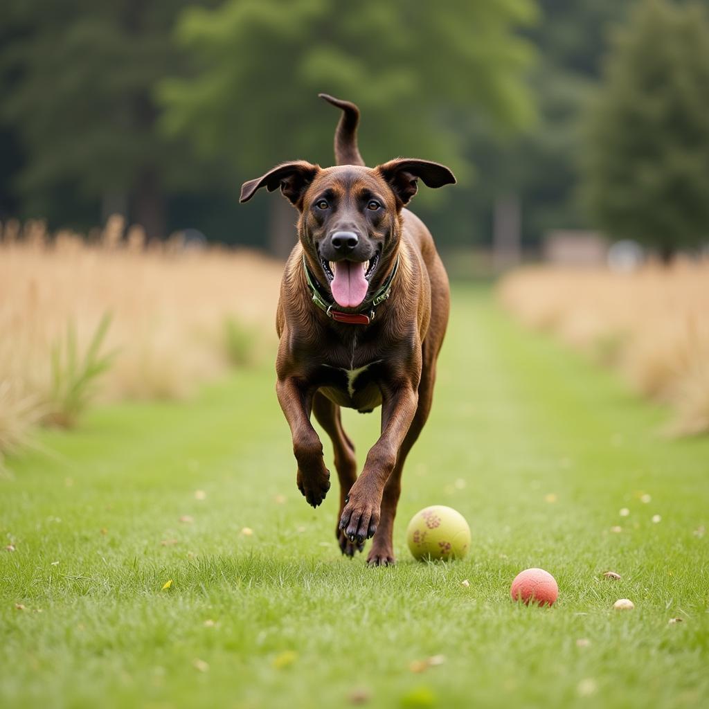 African Bobo Dog Playing Fetch