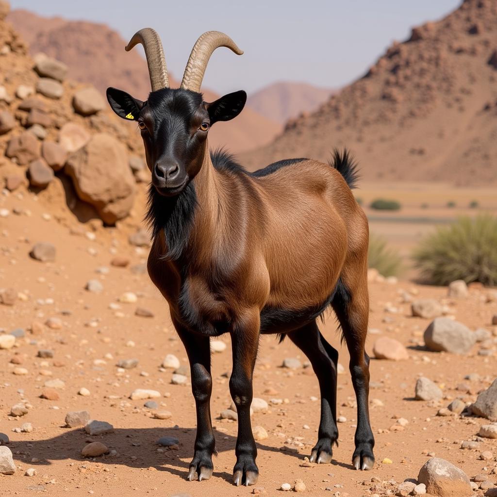 Boer Goat in Arid African Landscape