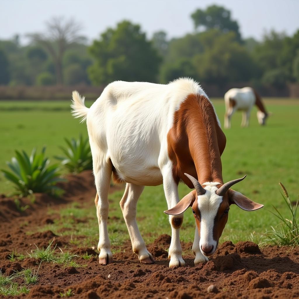 African Boer Goat on a Farm in Karnataka