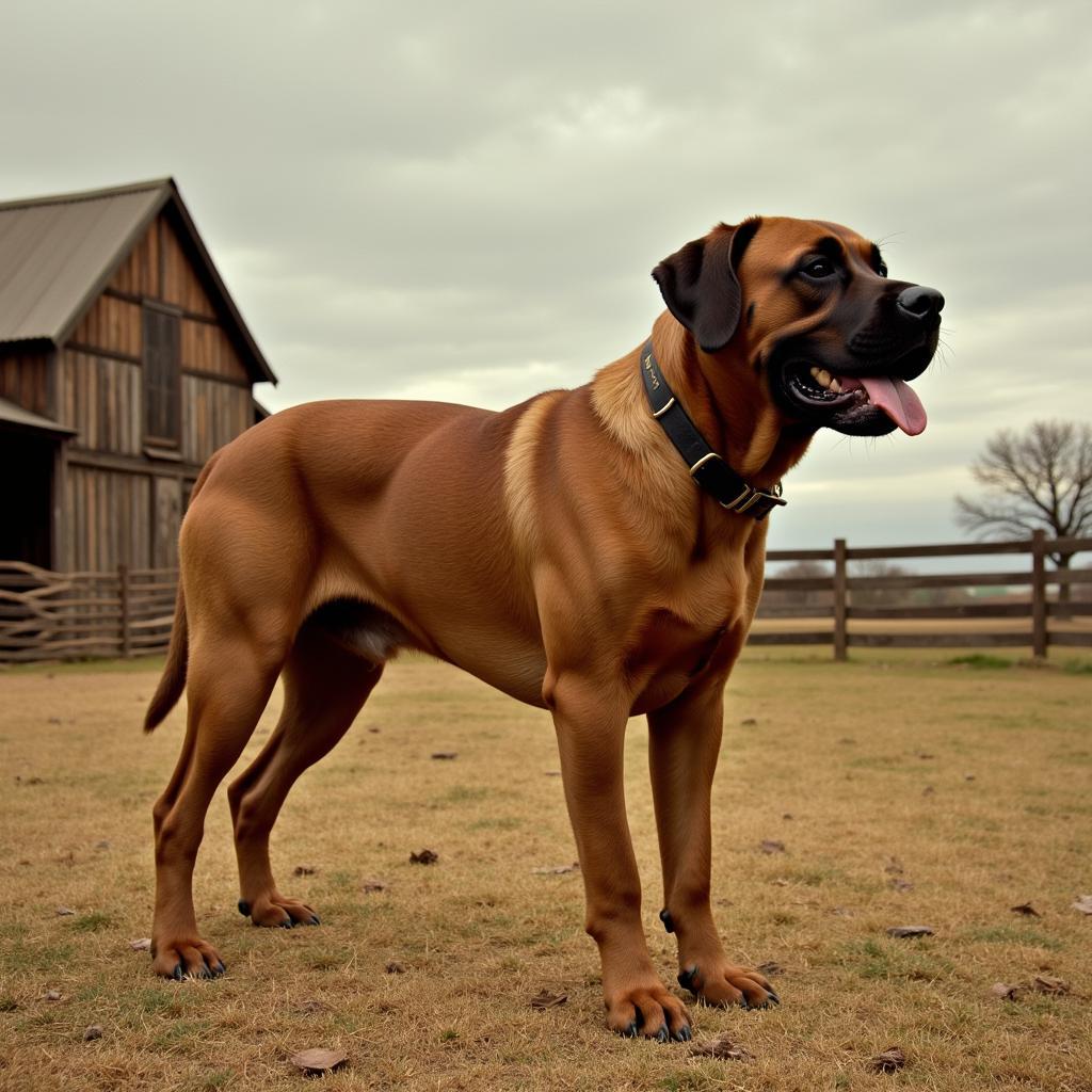 African Boerboel in a Historical Farm Setting