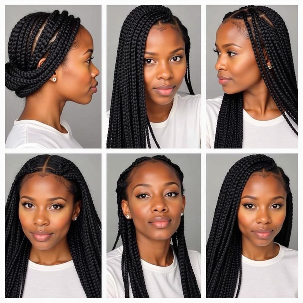 Examples of African Braids for Round Faces