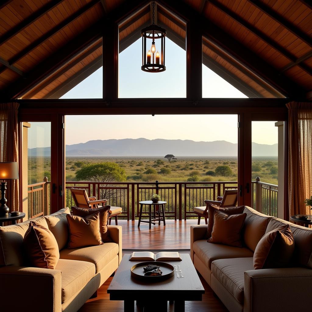 Relaxing in a Luxurious Lodge after a Day of Safari Adventures