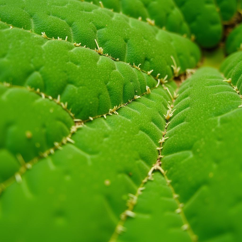 Close-up of an African Broad Leaf Herb with Hairs