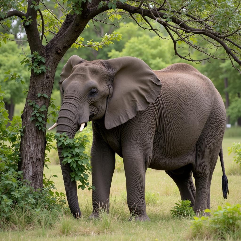 African Bush Elephant Feeding