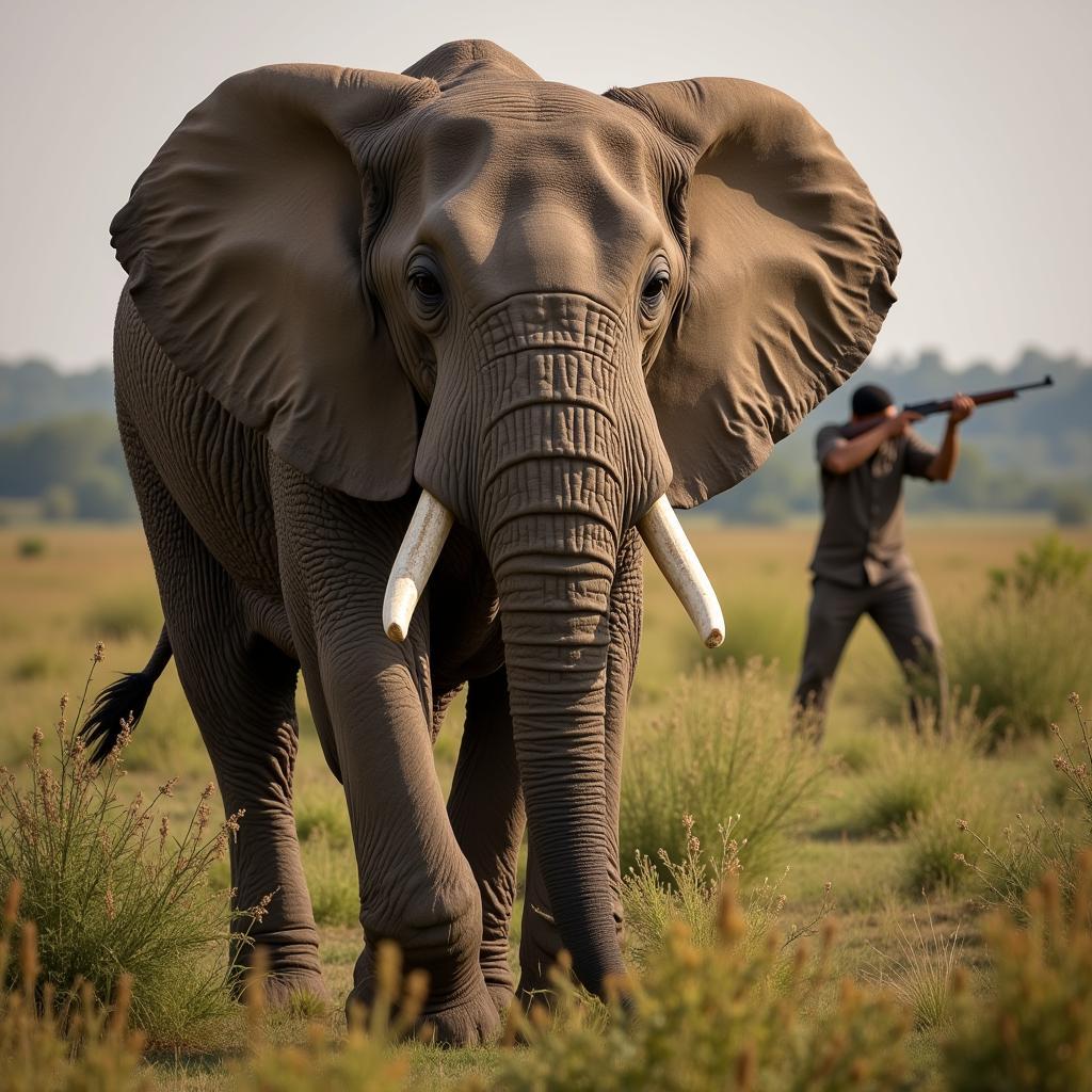 African Bush Elephant Facing Poaching Threat