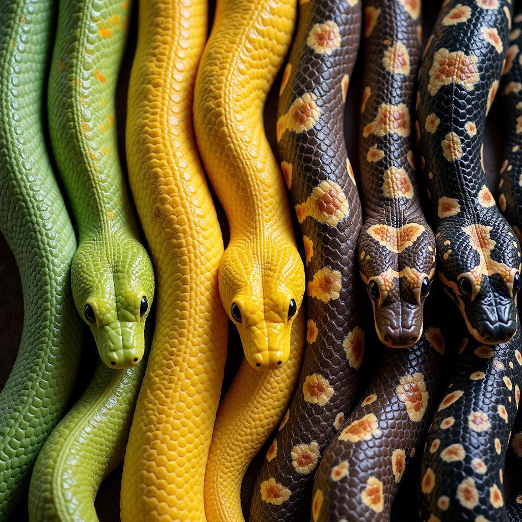 African Bush Viper Color Variations