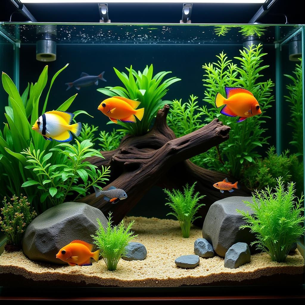 African Butterfly Fish in a well-planted aquarium with appropriate tank mates.