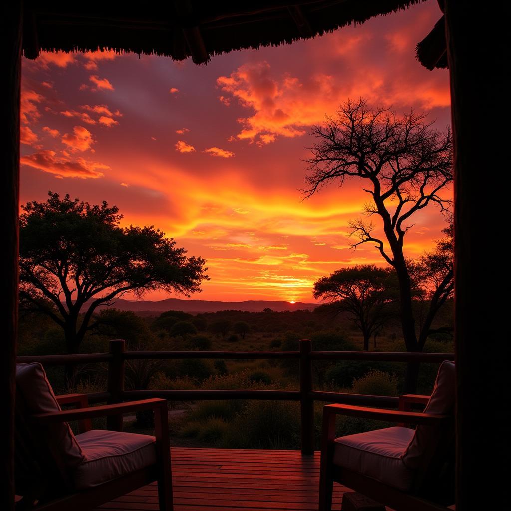 Sunset View from an African Calabash Lodge