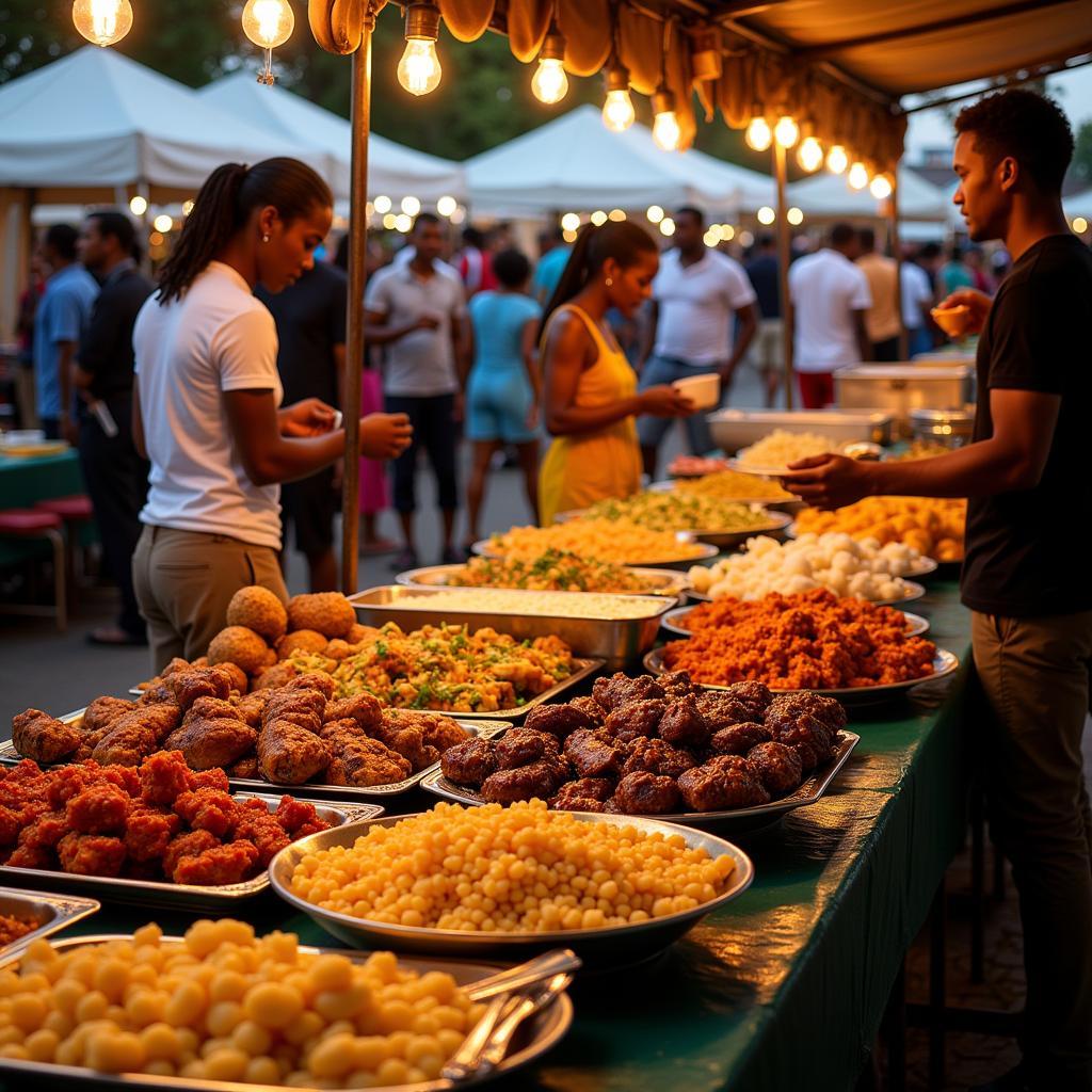 Delicious African food at the carnival