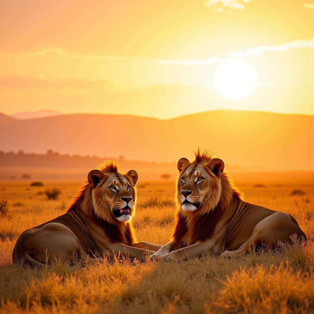 Lions pride in the Serengeti