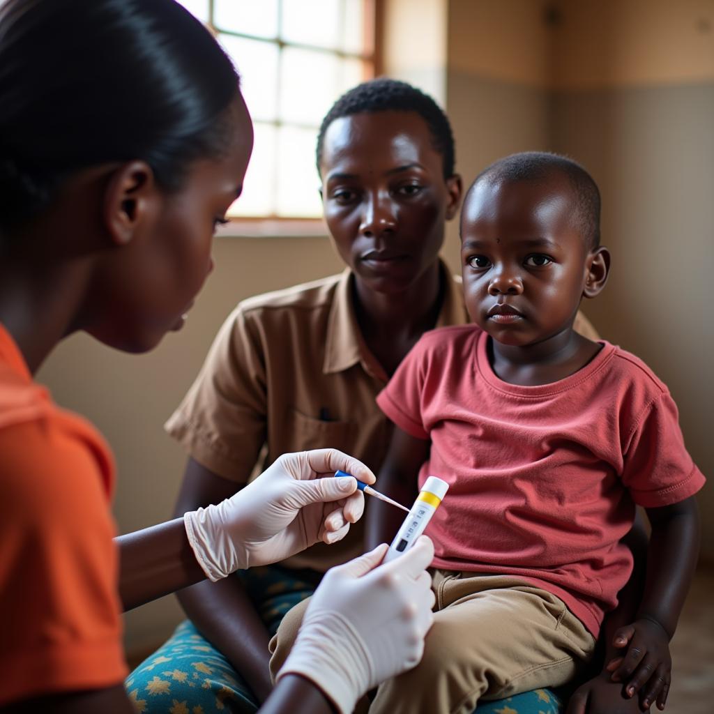 Malaria Test for an African Child