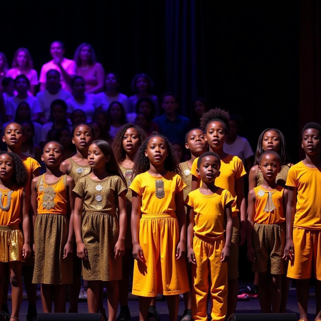 African Children's Choir Performing on Stage