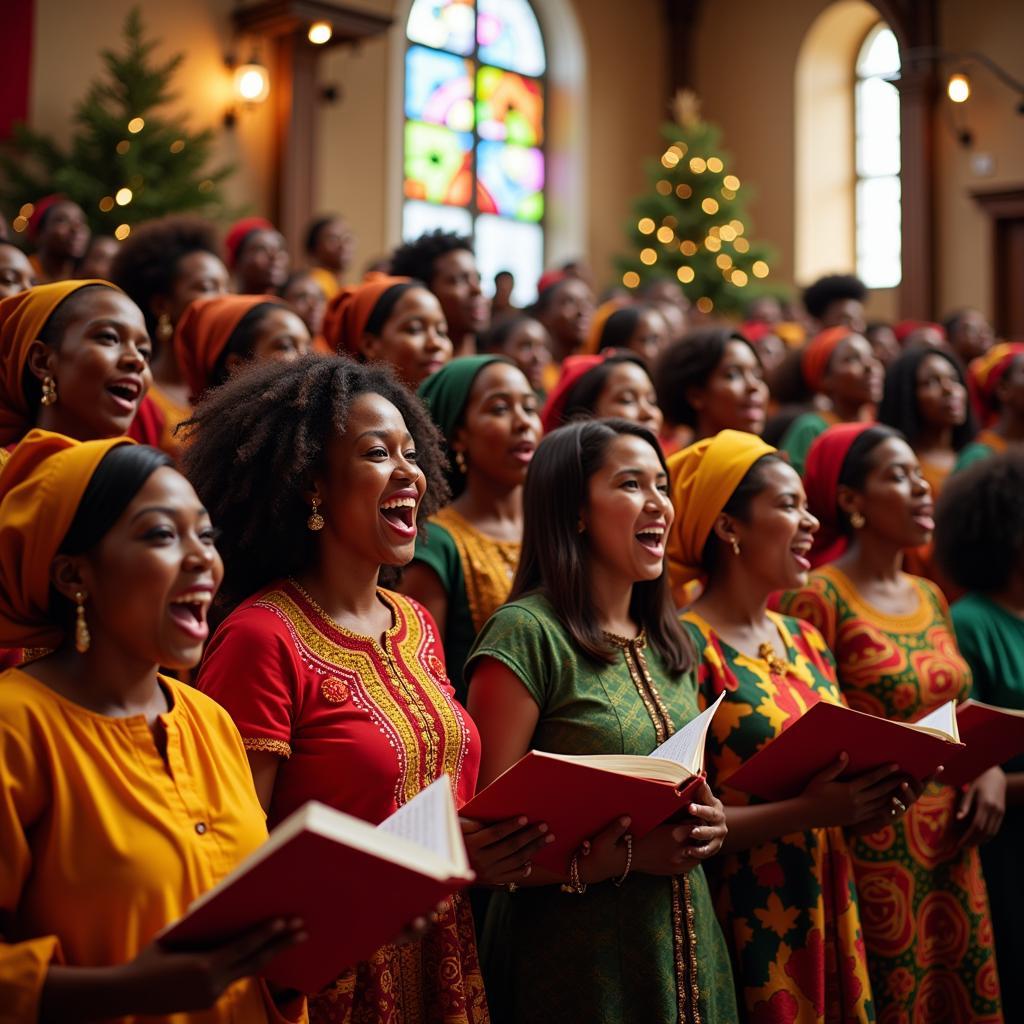 African Choir Singing Christmas Carols