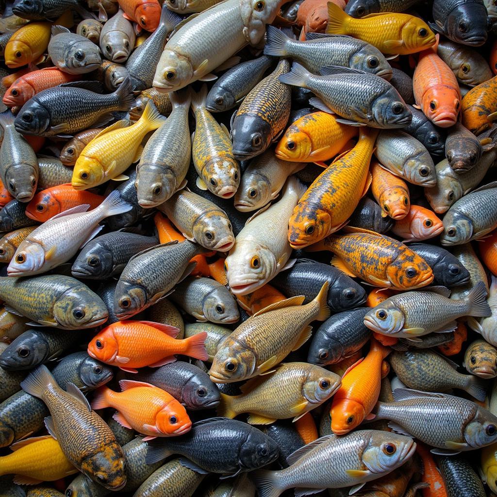 African Cichlid Fish Variety in Kolkata Fish Market