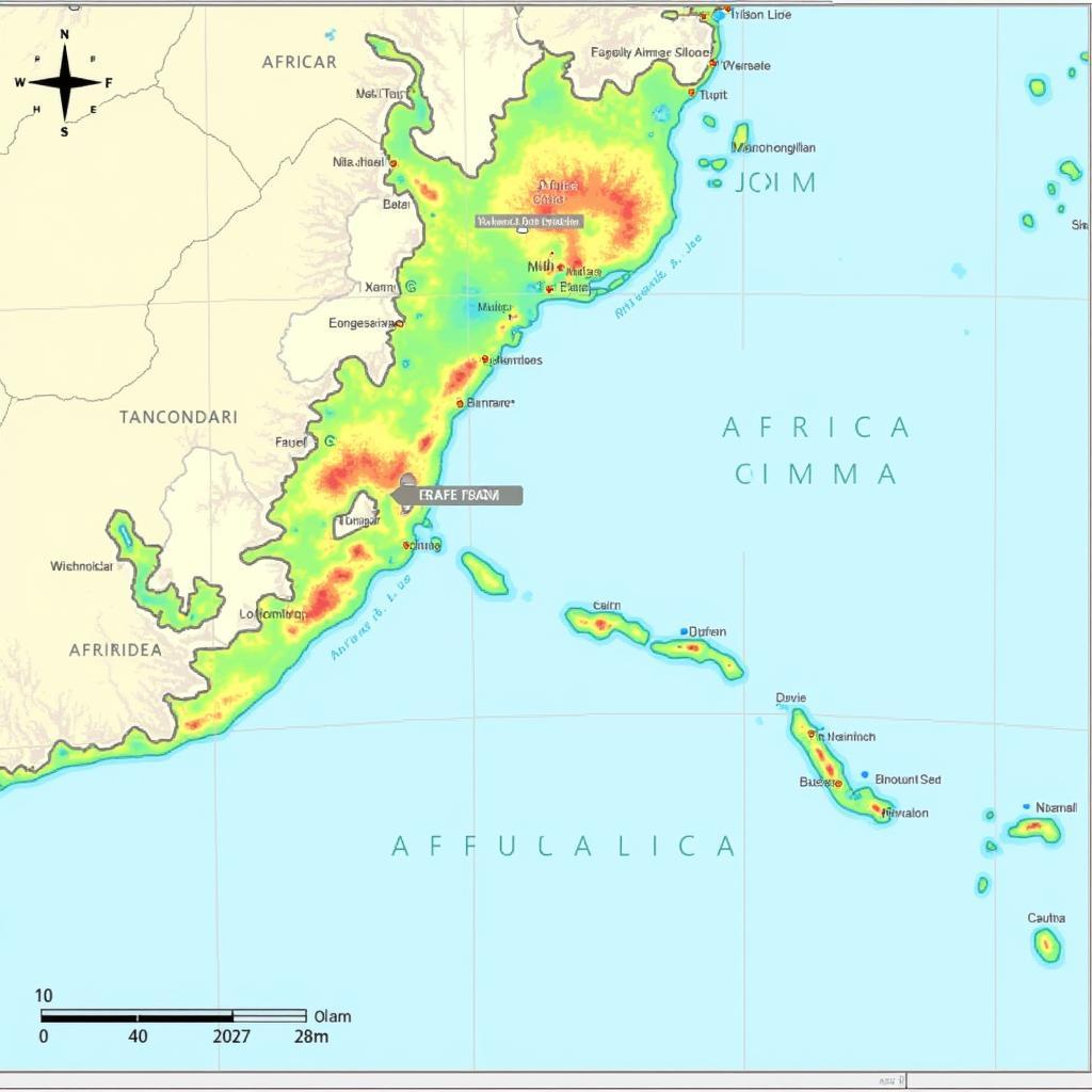 African Coastline Shapefile Mapping in GIS Software