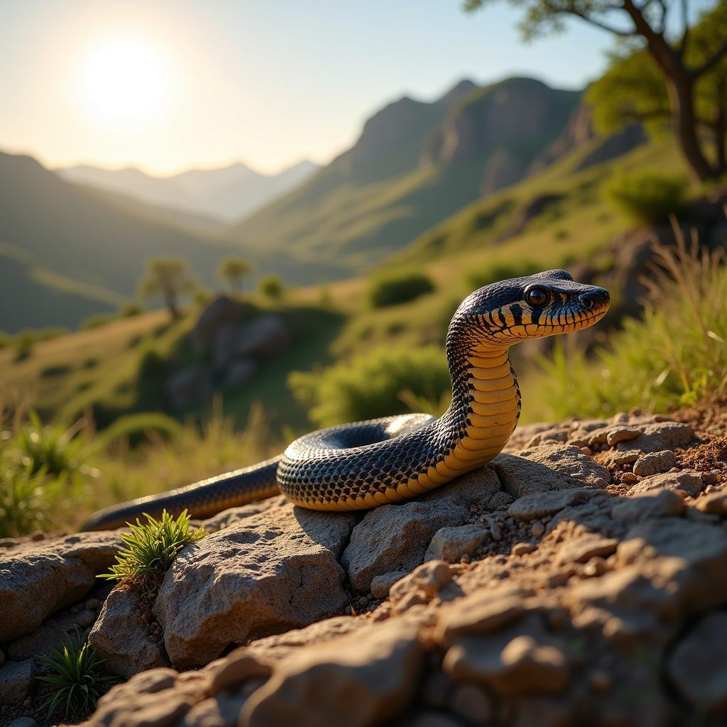 African Cobra in Natural Habitat