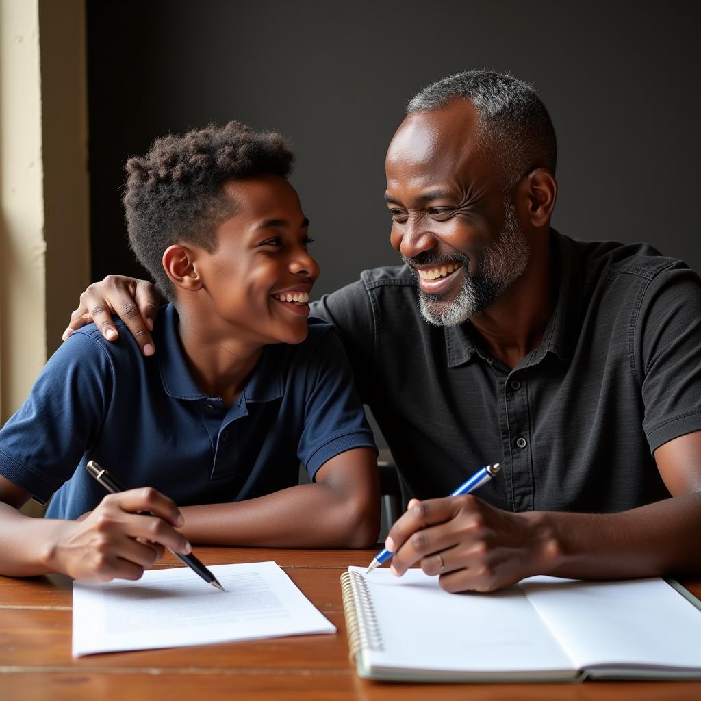 African Comedian Kid Receiving Mentorship