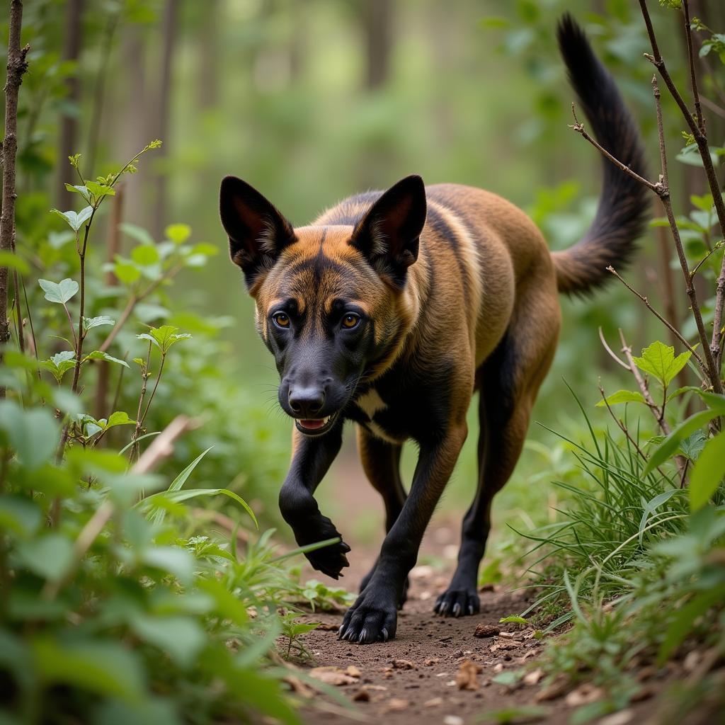 African Congo Dog on a Hunt