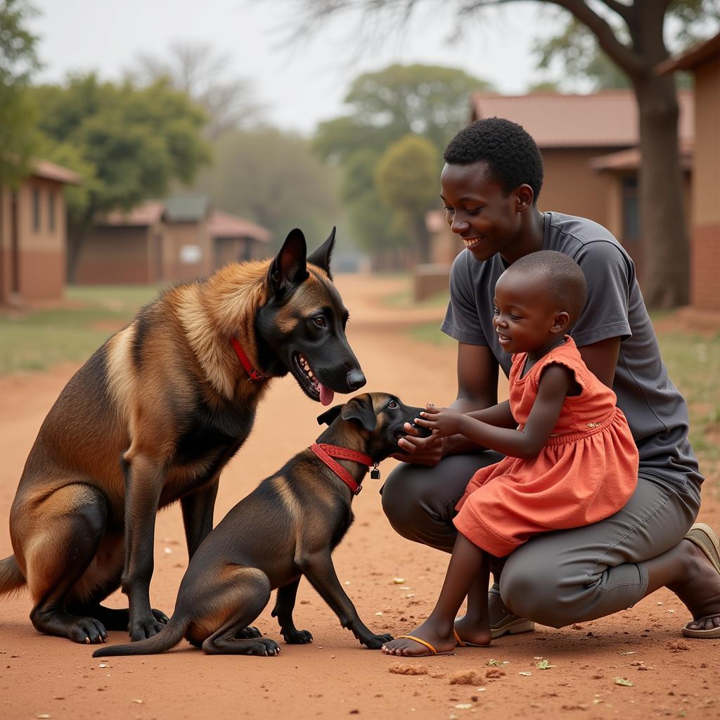 African Congo Dog with Family