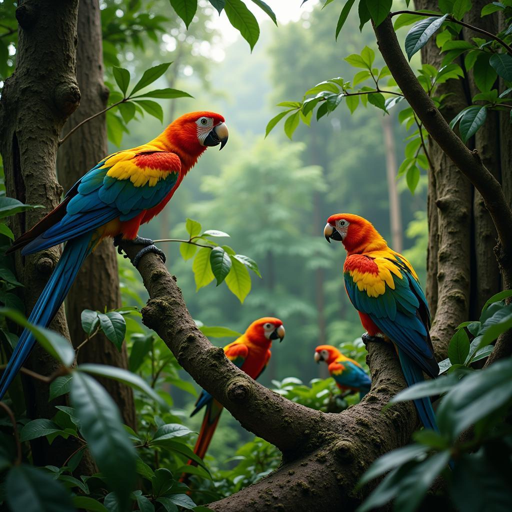 African Congo Parrot Natural Habitat