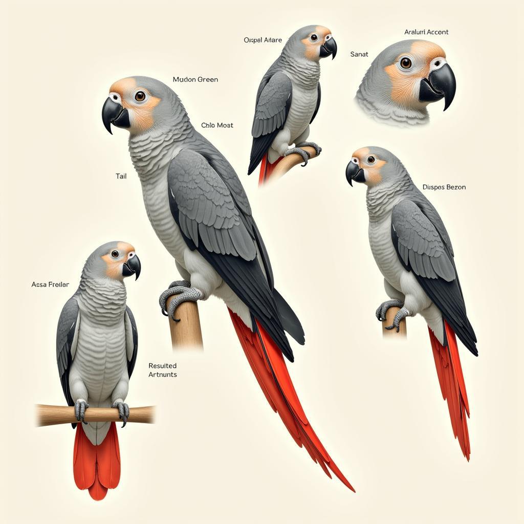 African Congo Parrot Physical Characteristics