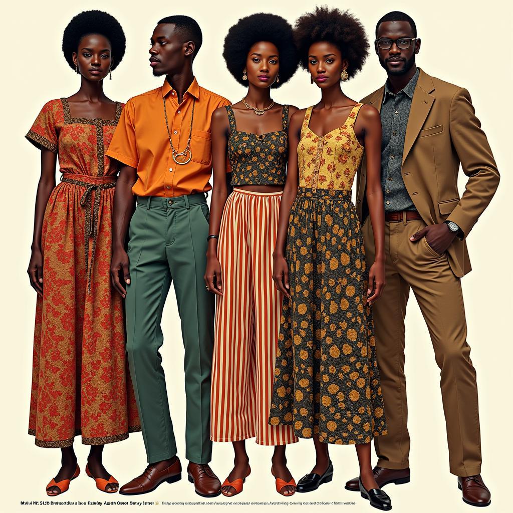 African Men and Women in 1960s attire