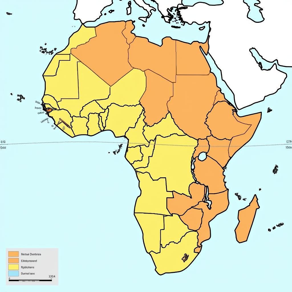 Map of African Countries Near the Equator