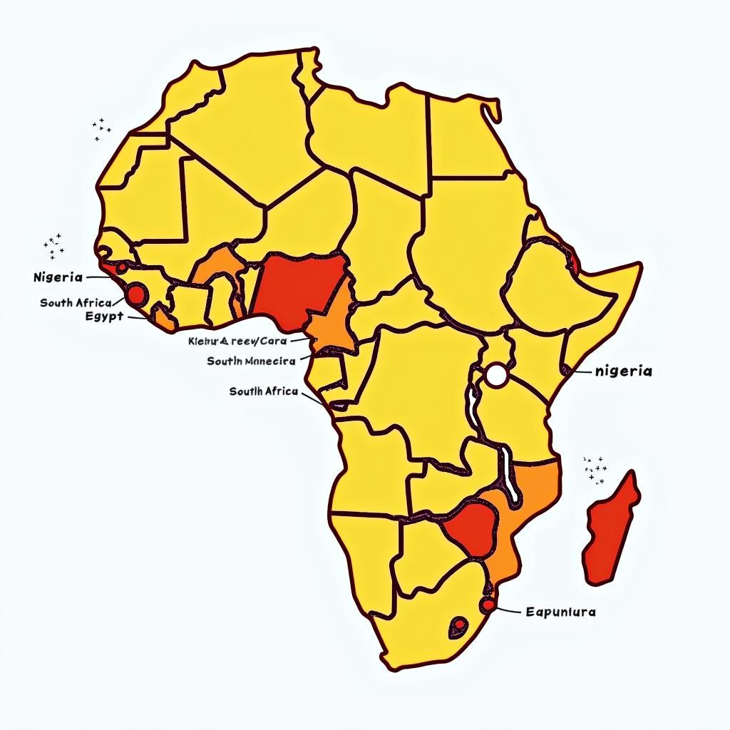 African Country Codes Map