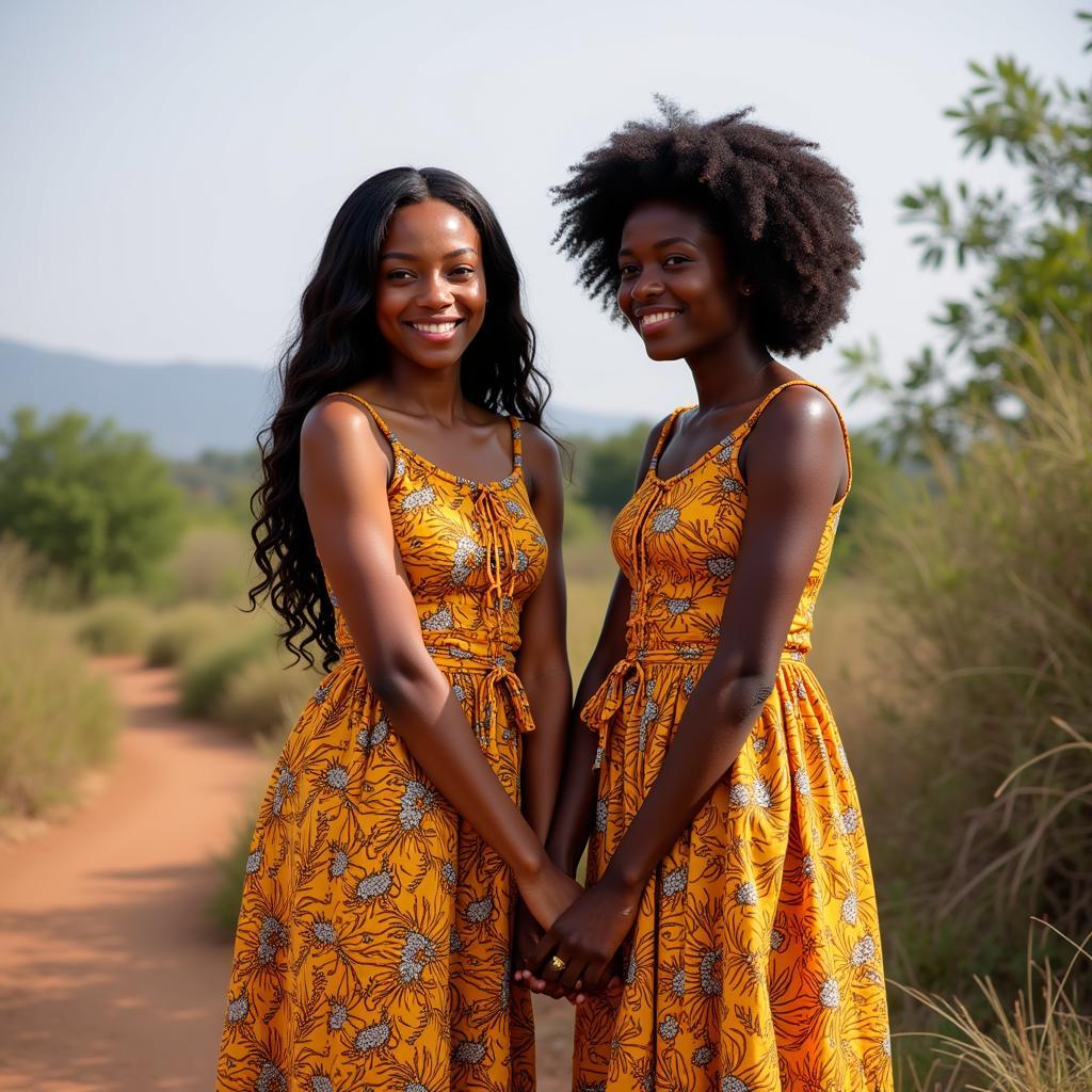 African Couple in Traditional Clothing