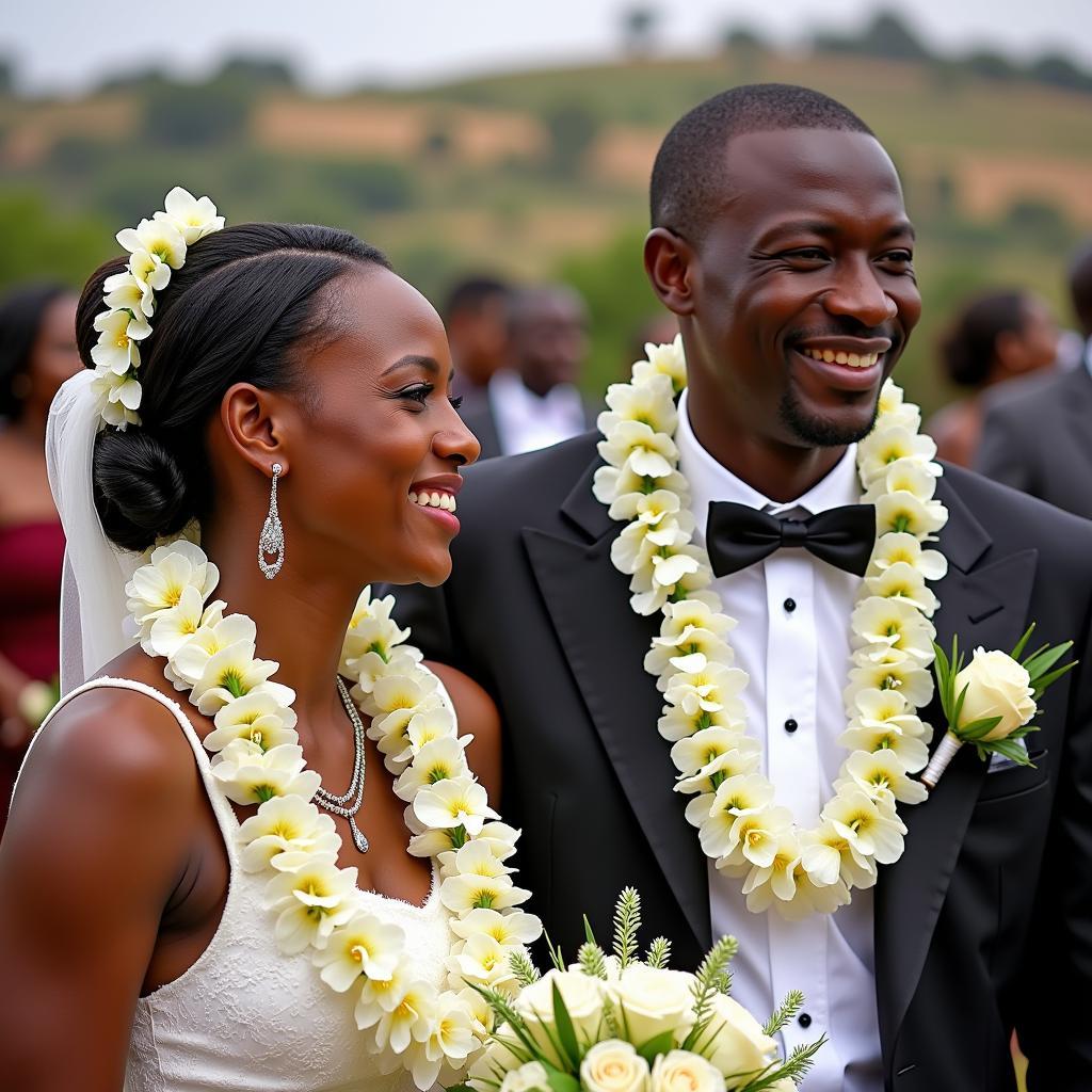 African Dairy Flowers in a Traditional Wedding Ceremony