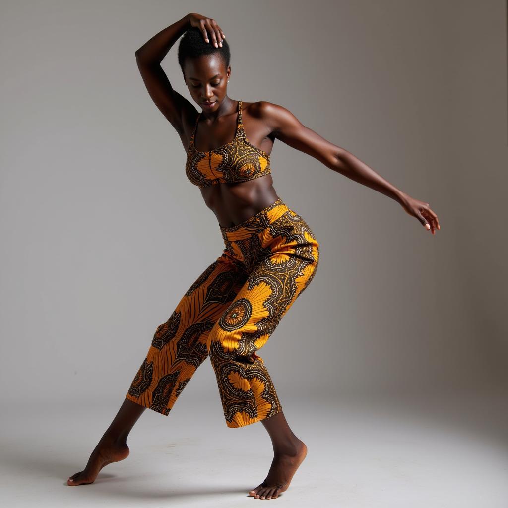 Modern Interpretation of African Dance: A transparent image of a dancer blending traditional African movements with contemporary styles.