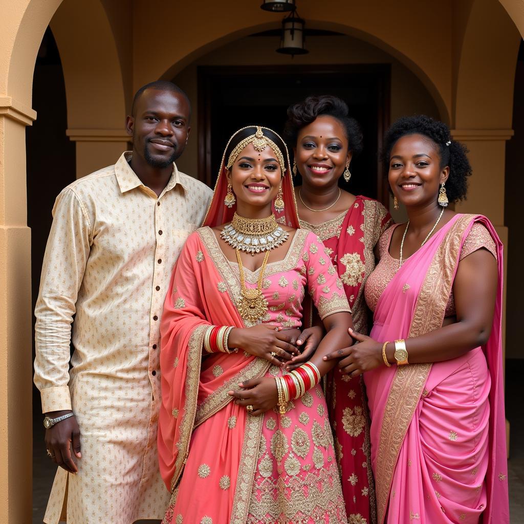 African Dulhan with Family