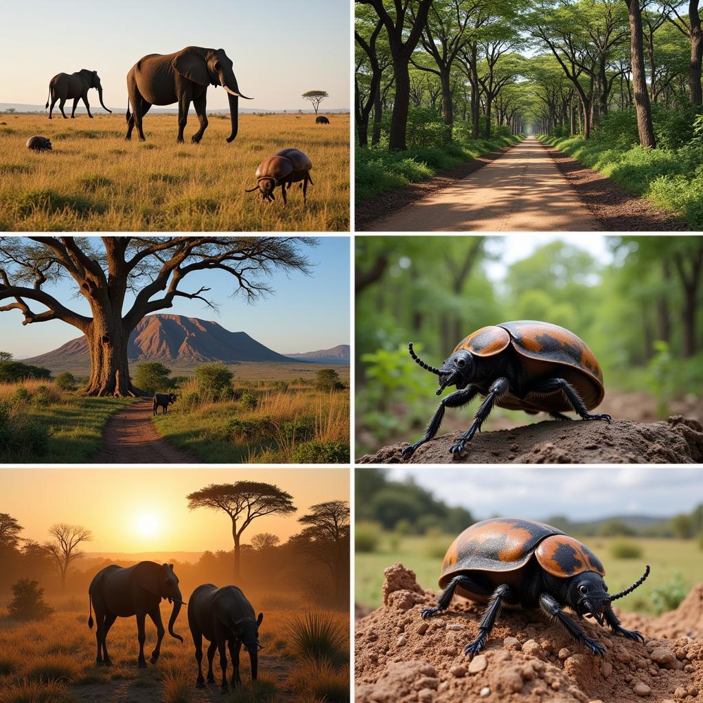 Diverse Habitats of African Dung Beetles