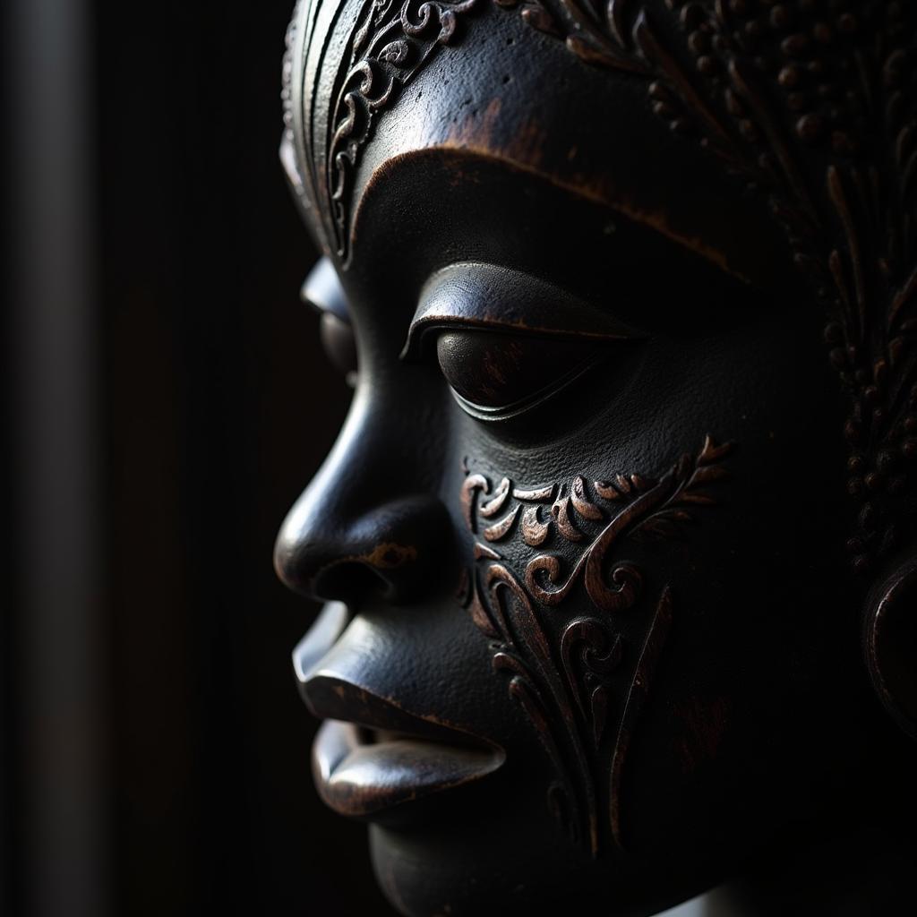 African Ebony Carving: Ritual Mask