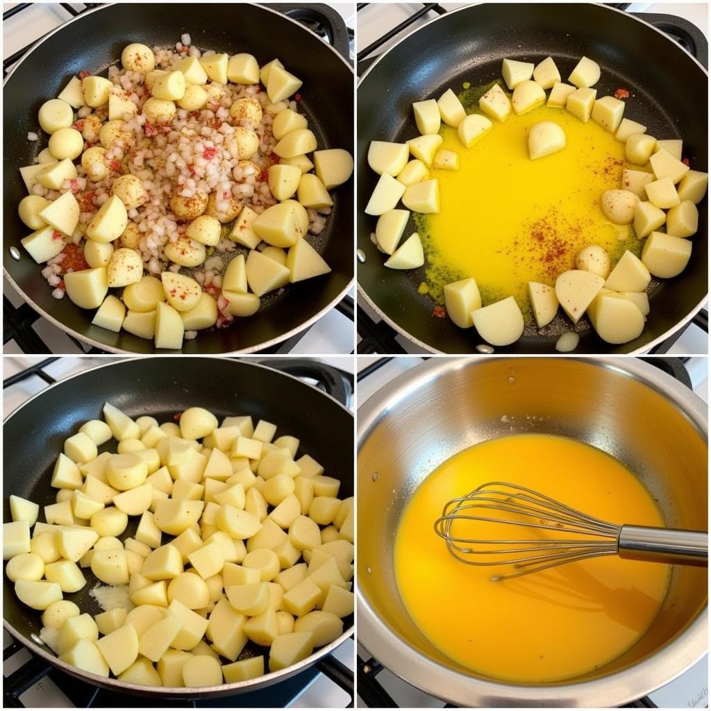 Cooking African Egg and Potato Fry