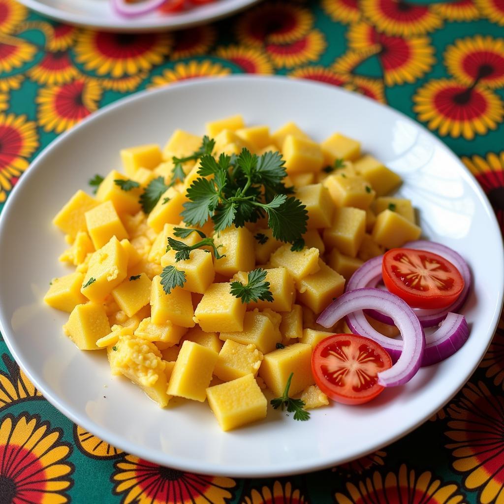 Serving African Egg and Potato Fry