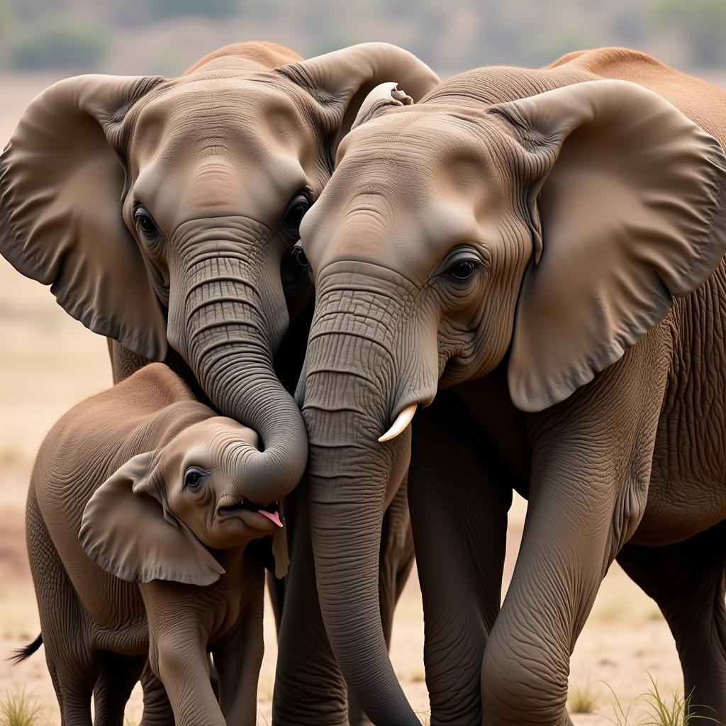 African Elephant Family Unit