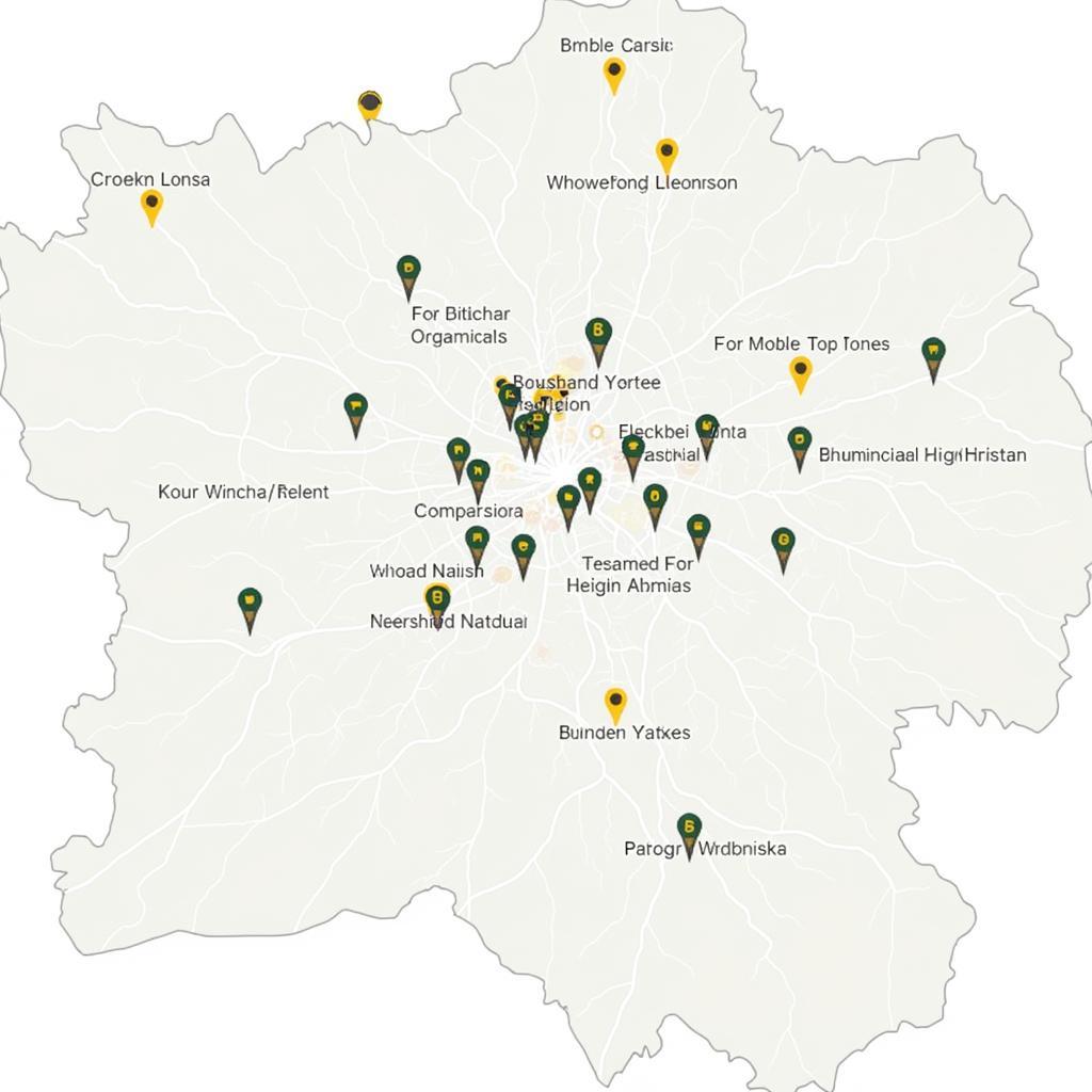 Map Showing Location of African Embassies in London