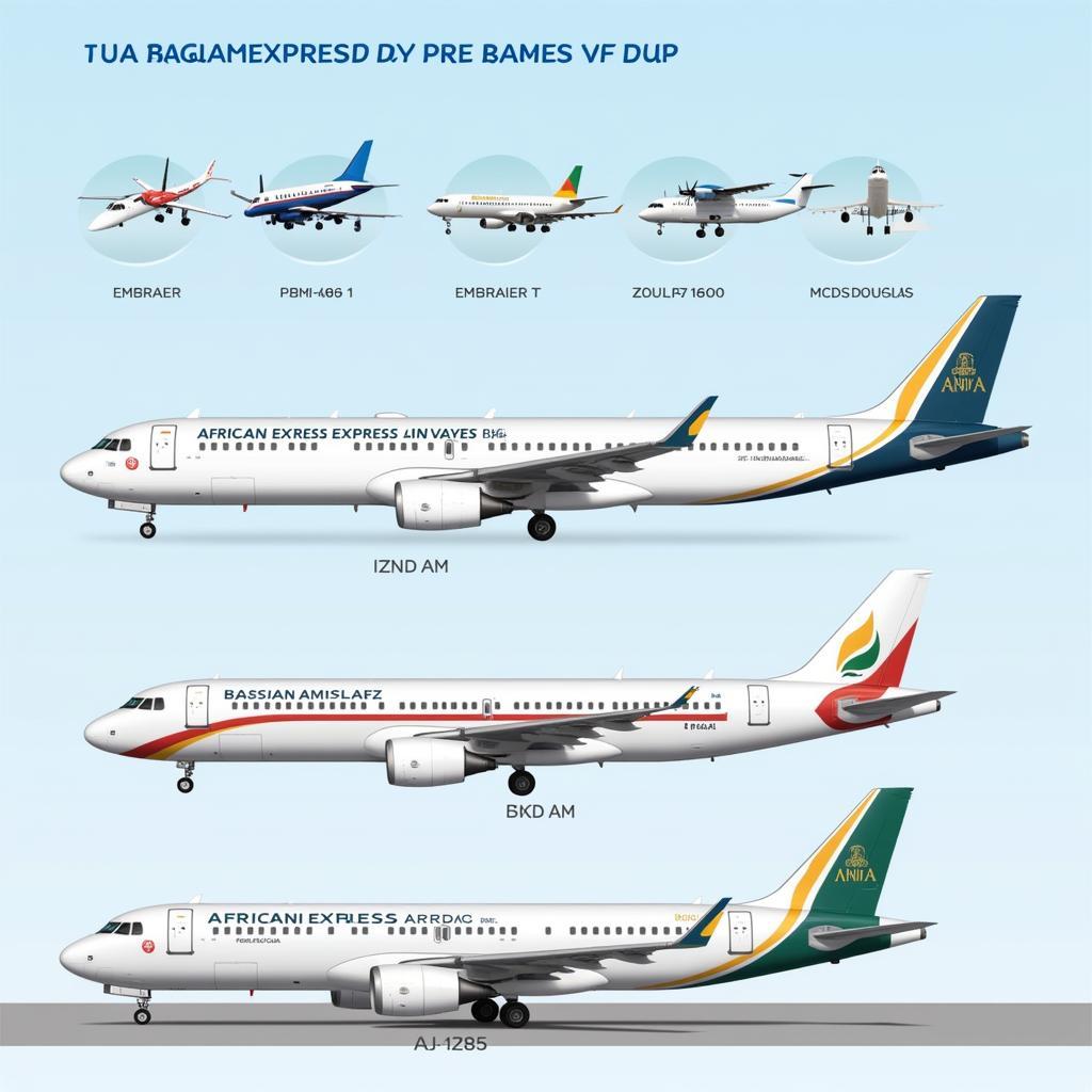 African Express Airways Fleet Composition - An image showcasing the different aircraft types operated by the airline, highlighting their size and capacity.